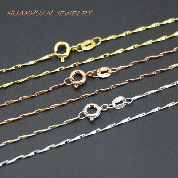 

chains fashion women link chain copper stainless steel 1mm chokers necklace fit diy pendant charms jewelry 18inch b3382, Silver