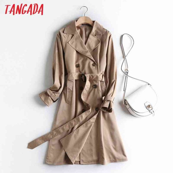 

women solid classic white black long trench coat with belt autumn elegant female outwear windbreak 2e1 210416, Black;gray