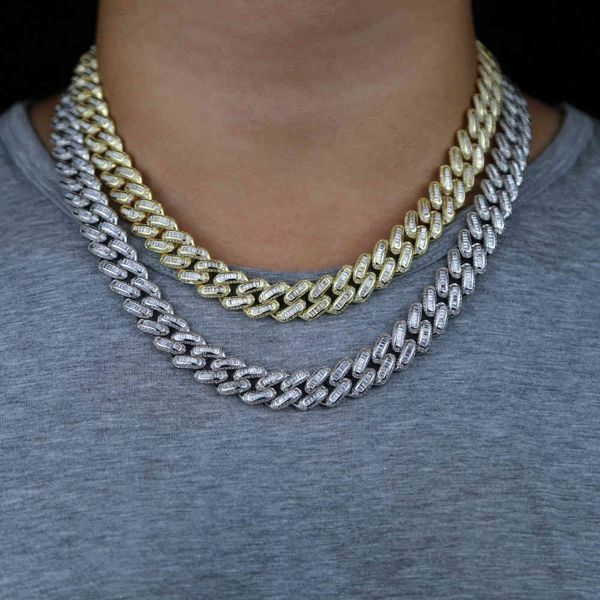 

big heavy 14mm width miami cuban link hip hop chain necklace micro pave baguette 5a cz chains for mens jewelry drop ship x0509, Black