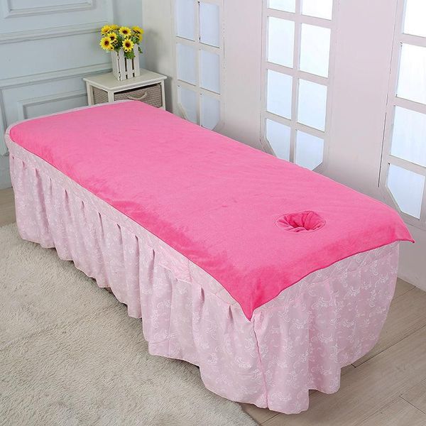 

sheets & sets solid color with holes beauty salon spa nursing massage mattress bed linen non-slip foot bath 2021 j8318 sheet