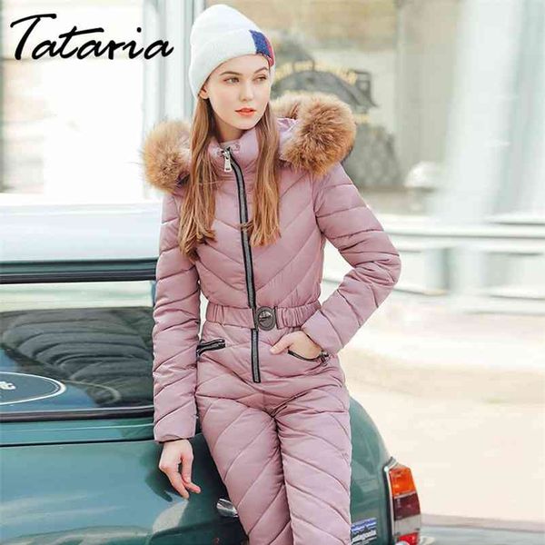 

women winter warm hooded jumpsuits parkas women thicken outwear tracksuits ski jumpsuit 210514, Black;white