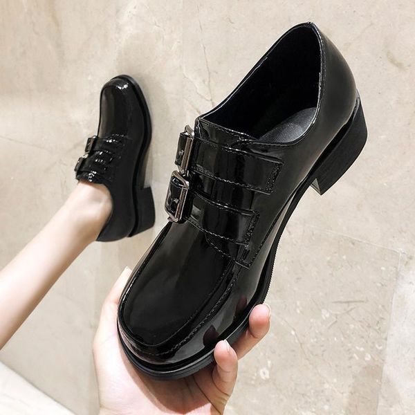 

dress shoes soft bottom women low heels leather comfort oxford for loafers moccasins plus size 45, Black