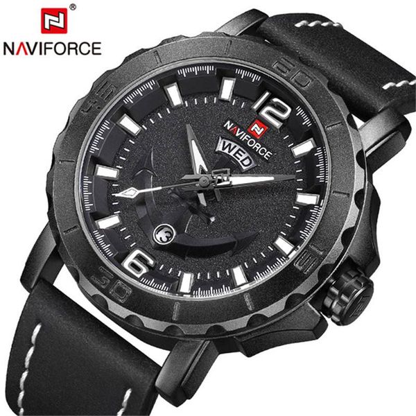 

wristwatches naviforce sport men watches quartz clock man army military men's leather wrist watch relogio masculino, Slivery;brown
