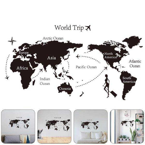 

wall stickers 1 pc removable sticker travel bedroom decal (black)