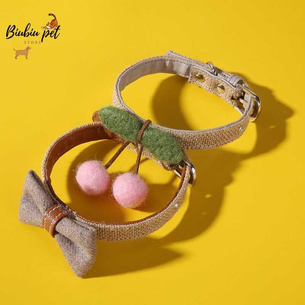 

cat collars & leads collar tie ring pure handmade cherry puppy cute pet