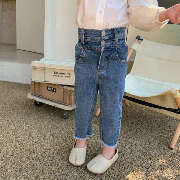 

jeans 2021 autumn arrival girls fashion denim pants kids korean design, Blue