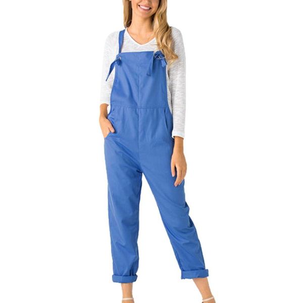 

women's jumpsuits & rompers bodysuit women loose dungarees long pockets jumpsuit pants trousers, Black;white