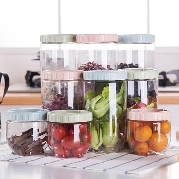 

storage bottles & jars refrigerator fresh box food container kitchen organizer stackable snack can transparent round accessories
