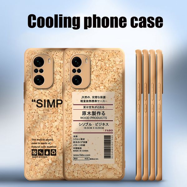 Custodie per telefoni traspiranti in legno di sughero per Xiaomi Mi 11 Lite 11 Ultra POCO F3 Redmi Note 10 Pro 10S Cover in silicone morbido Capa
