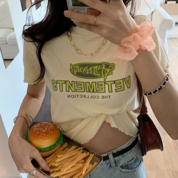 

men's t-shirts 2021 hong kong style fashion summer short sleeve t shirt for women harajuku letter print korean casual open navel, White;black