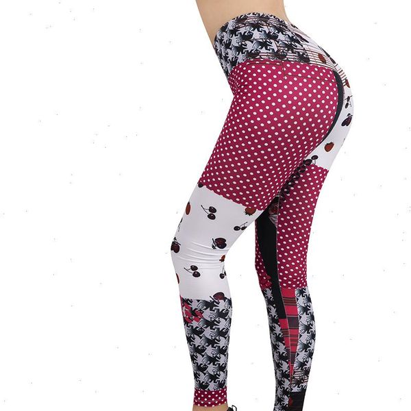 

red and white roses printing women legging leggins slim high elasticity legins fitness leggings female pants, Black