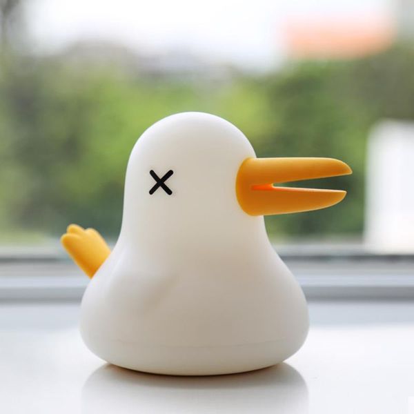 

night lights touch sensor kiwi bird led light cute pirate lamp baby children kid bedroom decor silicone soft gift