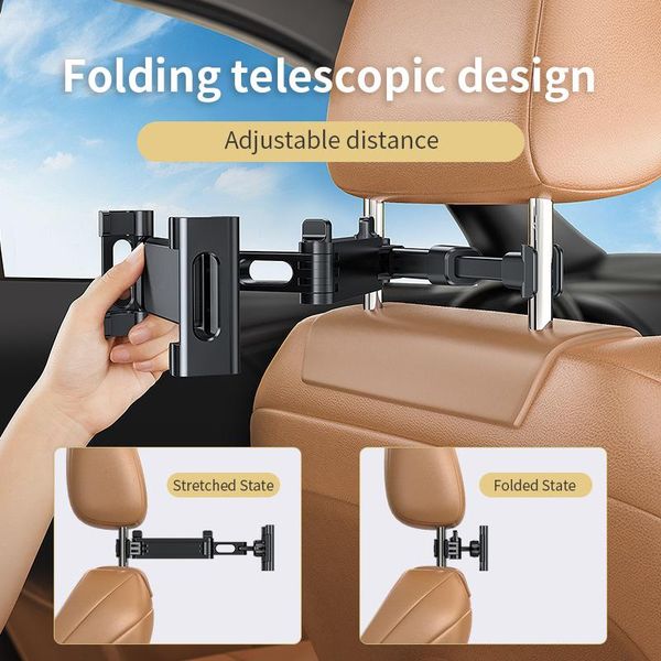 

car back seat headrest mount bracket 360 rotation rear pillow tablet pc phone holder 4-11 inch stand stands