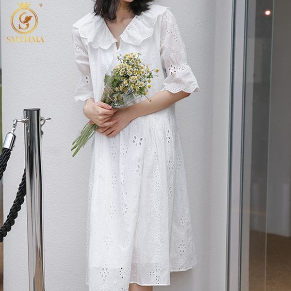 

women elegant embroidered lace dress white female splicing floral hollow out loose casual party vestidos 210520, Black;gray