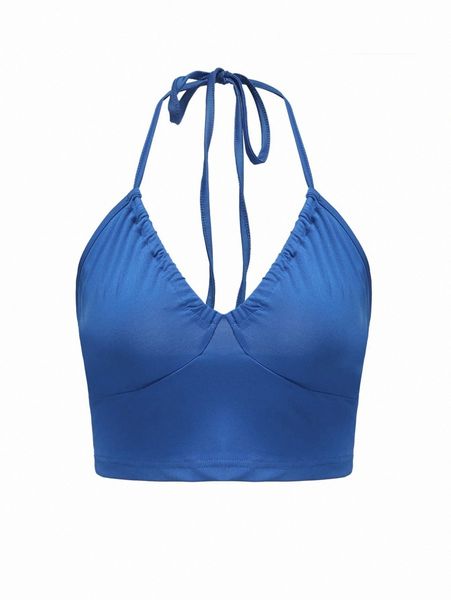 

criss cross front backless halter f38t#, White