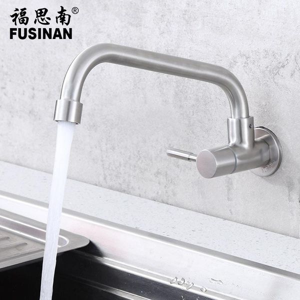 

bathroom sink faucets kitchen accessories 304 stainless steel in-wall single cold faucet balcony