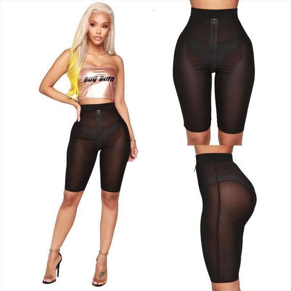

stylish clothes casual slim mesh women short zipper beachwear one pieces transparent high waist summer sexy, White;black