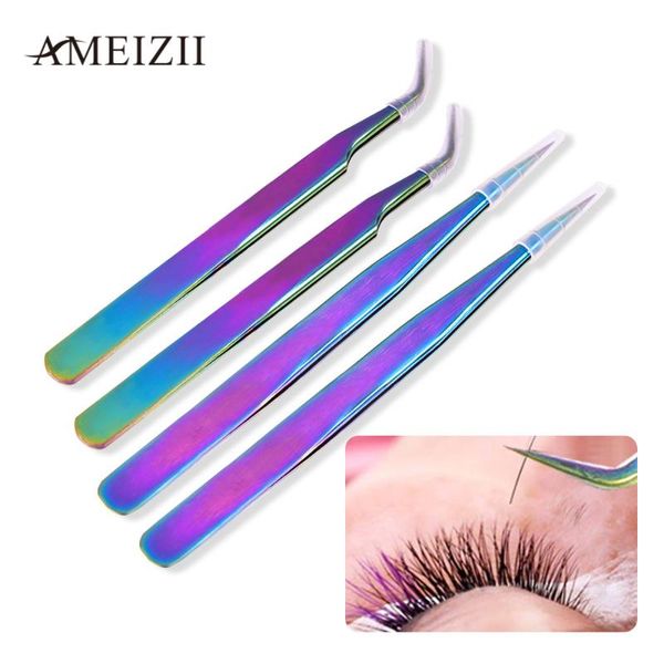 

nail art kits ameizii stainless steel tweezers eyelash extension curved straight nails clipper dead skin remover makeup tools