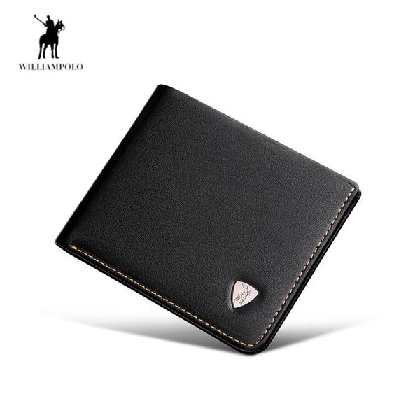 

wallets williampolo men small wallet mini purse genuine leather slim card holder cowskin thin luxury short vintage, Red;black