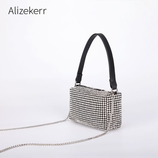 

bling diamonds evening clutch bag women new korean soft pillow small handbag shoulder bags ladies dinner party clutch purse