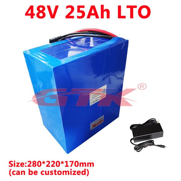 Batteria al litio titanato LTO 48V 25AH 40Ah a ciclo profondo Batteria LTO 20s 2.4v con BMS per accumulo solare + caricabatterie 5A