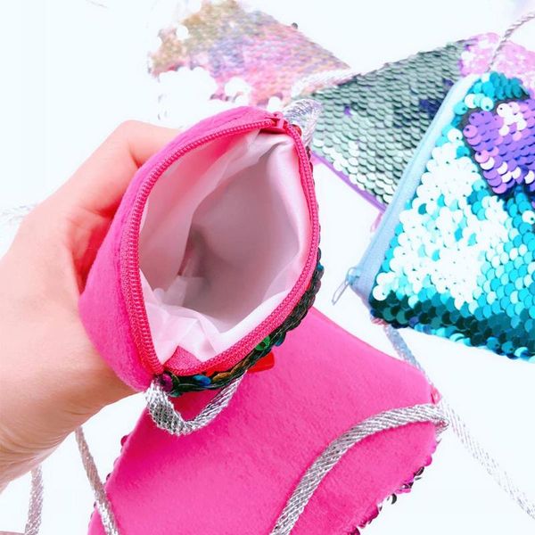 

6pcs small mini coin purse women sequin bag kids gifts sling card holder handbag female wallet, White