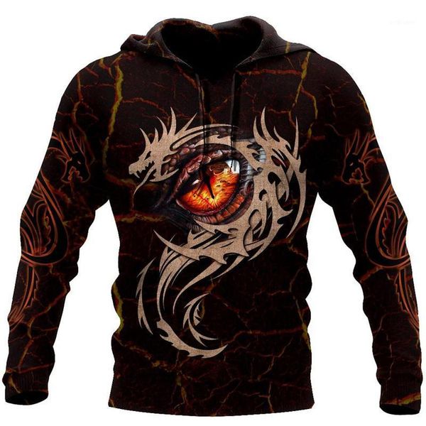 

men's hoodies & sweatshirts products autumn hoodie longan tattoo 3d full print casual pullover zipper fashion street sweatshirt wear, Black