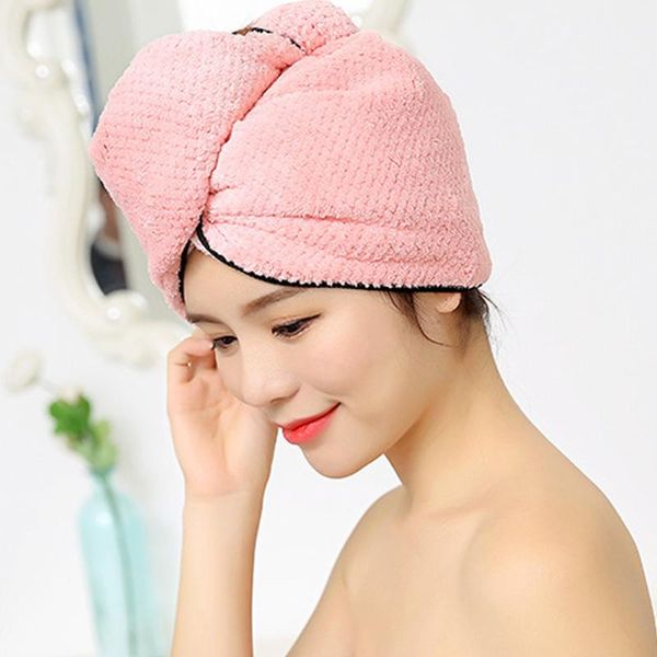 

towel women soft anti frizz twist wrap water absorbent hair bath spa cap coral fleece shower use drying turban