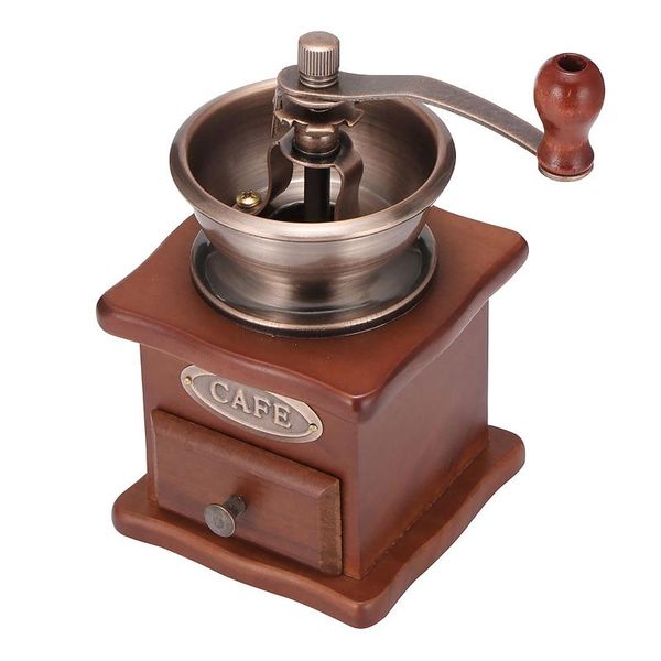 

manual coffee grinders classical wooden grinder hand retro spice mini burr mill with high-quality ceramic stone