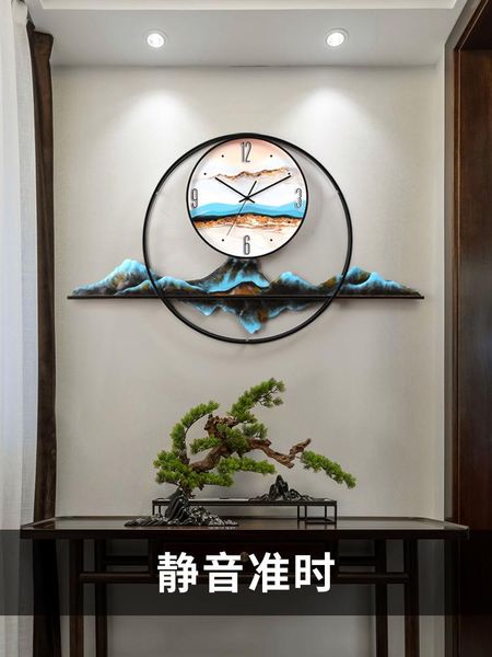 

wall clocks digital large clock living room metal chinese style creative silent mechanism zegar scienny home decor 50