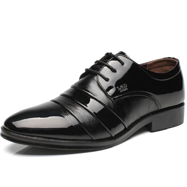 

dress shoes brown wedding men formal italian patent leather for coiffeur elegant classic zapatos hombre bona a3ji, Black