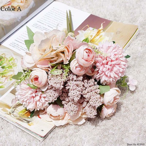 

decorative flowers & wreaths 1 bundle wedding combination bouquet bride bridesmaid holding artificial household products home decor scrapboo