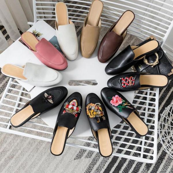 

hairy slippers women's outer wear autumn and winter muller shoes net red lazy flat hair baotou half slippe, Black