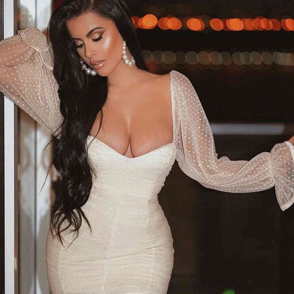 

romper adyce winter white dot lace bodycon bandage women flare sleevemini neck celebrity evening party dress, Black;white