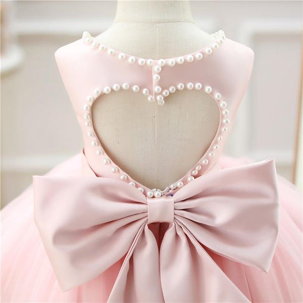 

girl's dresses pink lace princess gown beads baby girl christening for baptism evening infant born wedding birthday outfits, Red;yellow