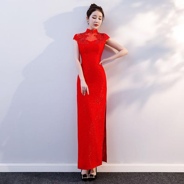 

ethnic clothing 2021 lsdj 1-7 cheongsam modern qipao green, Red