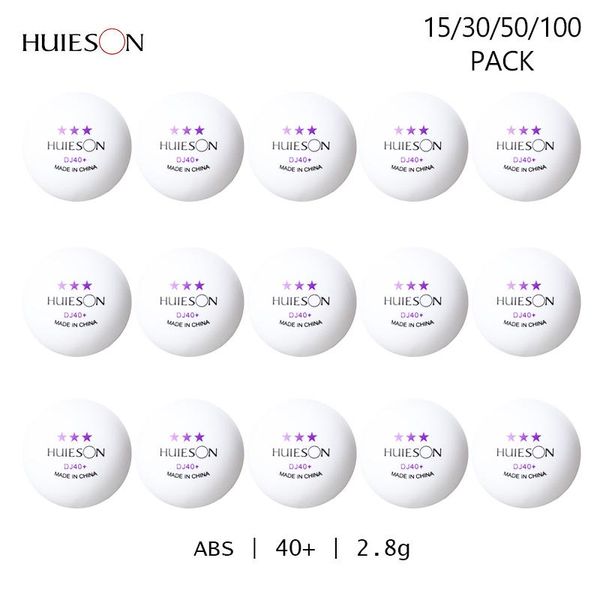 

huieson pong balls 3 stars dj 40+ abs table tennis 100/60/30/15 pack