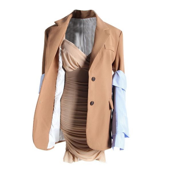 

skirts striped blazer stretch suit with elegant female jacket dress, Black