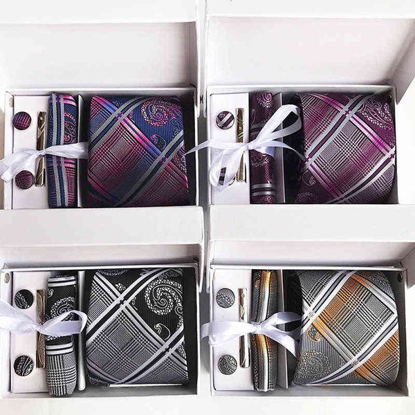 

yongfeng 2021 polyter busins executive men's 6-piece gift box tie, Blue;purple