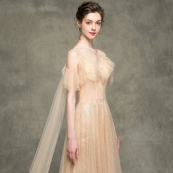 

party dresses fairy dream 2021 bridesmaid wedding banquet toast long slim bridal evening, White;black