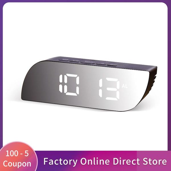 

other clocks & accessories digital mirror alarm clock led night lights temperature snooze function usb table desk home decor battery use