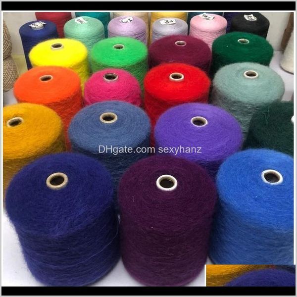 

yarn clothing fabric apparel drop delivery 2021 500metergroup of mohair wool winter scarf shawl sweater thread diy handknitted c, Black;white
