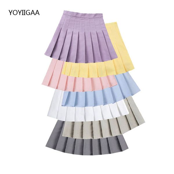 

sweet women pleated skirts summer high waist ladies girls mini short skirt preppy style chic women mini skirts solid color skirt, Black