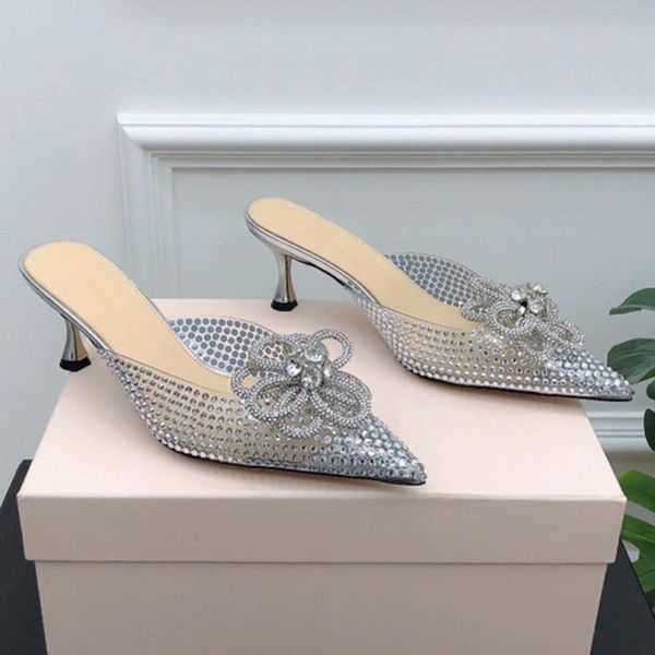 

sandals elegant bling crystal floral summer brand design point toe women shoes fashion high heels shallow female, Black