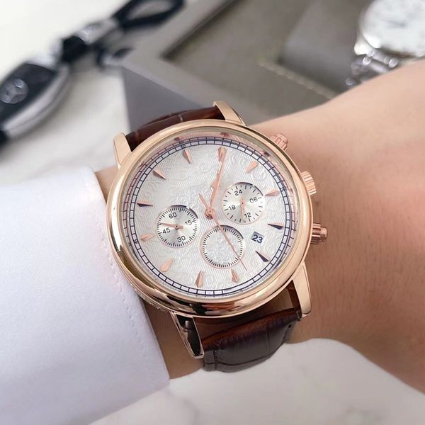 

2022 new watch men's and women's watchs same mechanical quartz business leisure bar luxury classic designer original cowhide stain, Slivery;brown