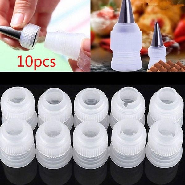

baking & pastry tools 10pcs icing piping nozzles tips cake decorating converter coupler tool home cupcake paper mold silicone molds