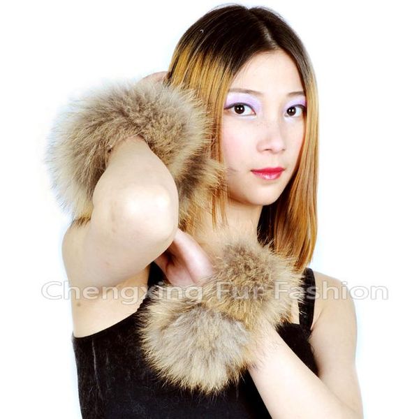 

fingerless gloves real fur slap on cuffs / bracelets - pair ~wholesale retail ~ drop, Blue;gray