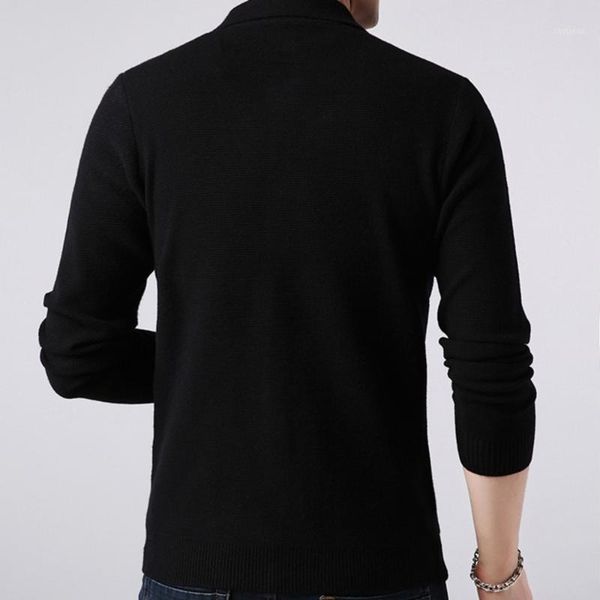 

men's jackets turn down collar stylish knitted button cardigan sweater jacket men with pockets autumn winter streetwear male khaki gray, Black;brown
