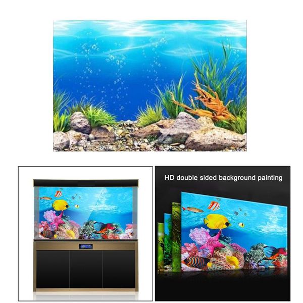 

ocean pvc aquarium background poster fish tank decoration landscape 60x102cm decorations