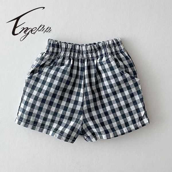 

shorts engepapa fashion baby boys&girls short grid pants cotton causal elastic waist summer infant clothes toddler clothing, Black